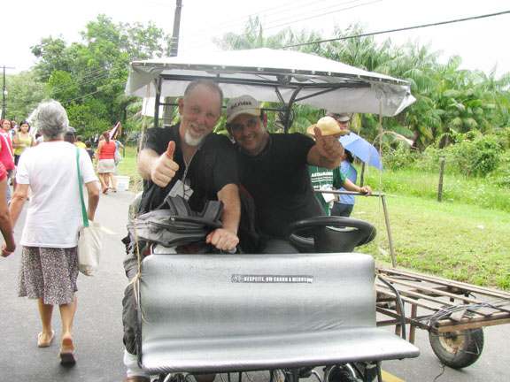 Me and Marcelo in his Bike Taxi at the Universidade Federal Rural do Para.