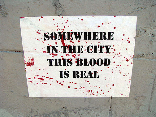 Posted in the French Quarter, March 1, 2009... 11 people were shot on Mardi Gras in New Orleans.