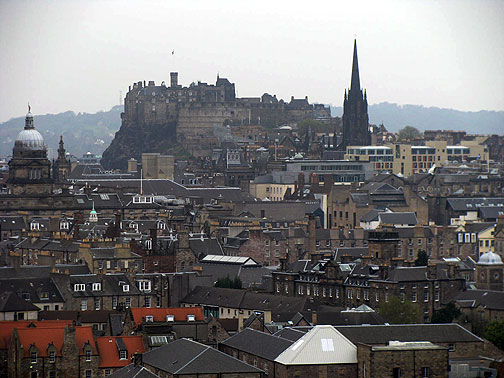 Edinburgh Castle and cityscape from Arthur's Seat.
