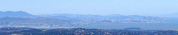 San Bruno Mountain and San Francisco from far south.