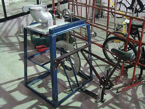 Pedal-powered lathe, or tool maker.