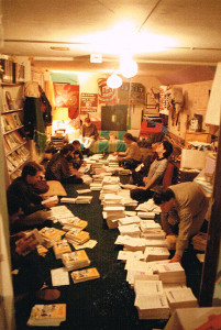 Processed World collating party at 460 Ashbury in 1984 for issue #12.