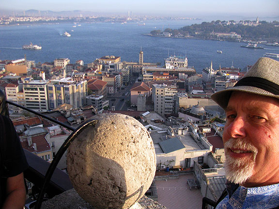 View from Galata Tower to the east across mouth of Golden Horn and Bosphorus.