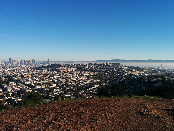 Crispy morning in January, view from Bernal Heights.