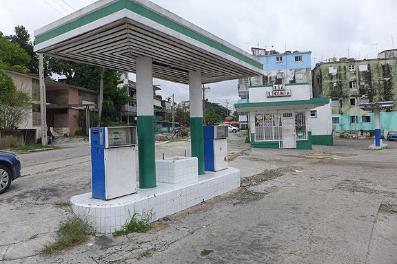 Abandoned gas station in Havana.