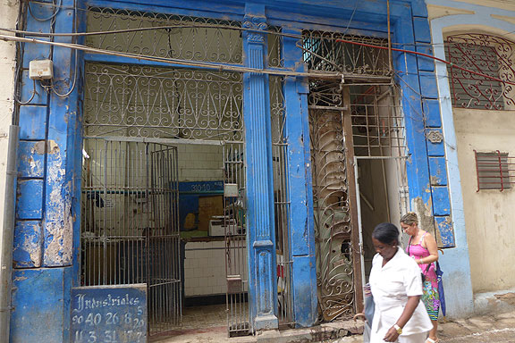 Butcher shop at the edge of Old Havana.