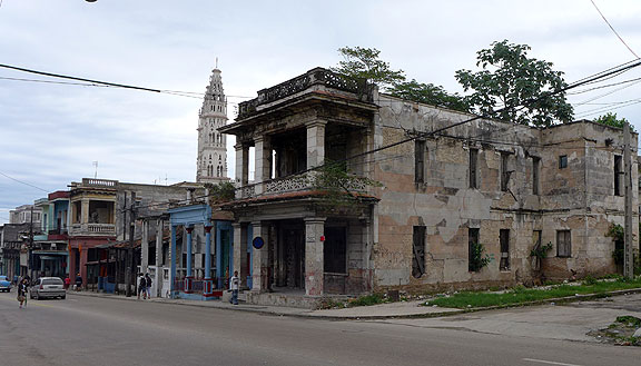 Miles and miles of such buildings are characteristic of Havana, even far from the center of town.