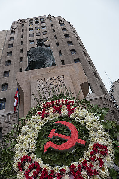 This statue to Salvador Allende stands adjacent to La Moneda where he was murdered in 1973.